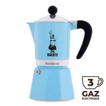 Cafetière RAINBOW Bleue 3 tasses - BIALETTI