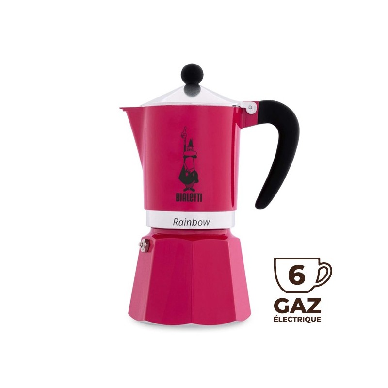 Cafetière RAINBOW Fuschia 6 tasses - BIALETTI Cafetière RAINBOW Fuschia 6 tasses - BIALETTI