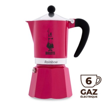 Bialetti Rainbow coffee maker 6 cups - Fuschia