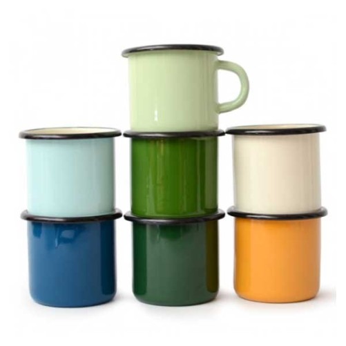 Tasse émaillée - 40 cl - divers coloris