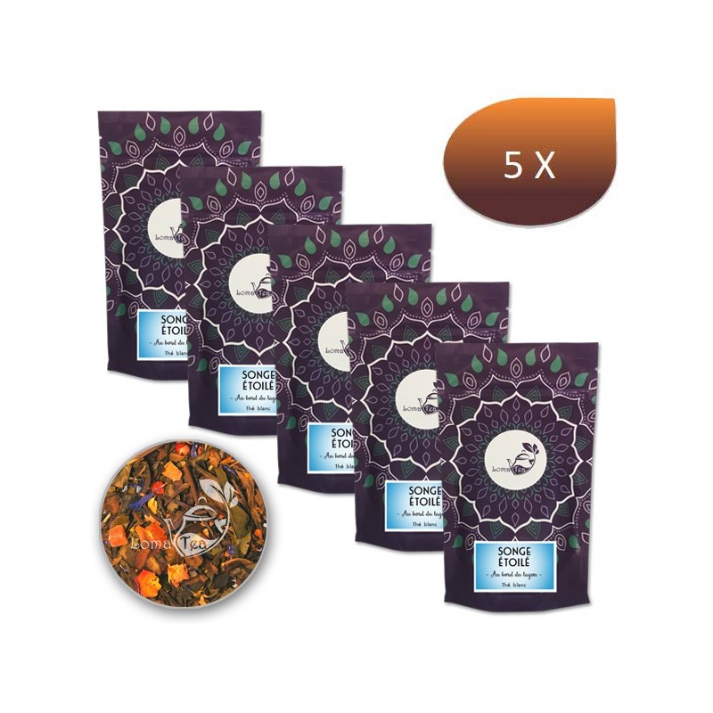 X 5 white tea pack star lamatea bulk 100g