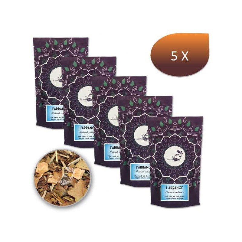 Pack X 5 Green Tea The Lomatea Bulk 100g arranged
