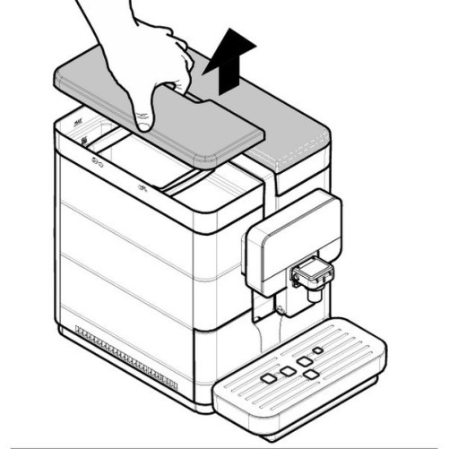 Ce couvercle pour machine à café New ROYAL peut être utilisé à la fois pour le bac à grains et le bac à eau.