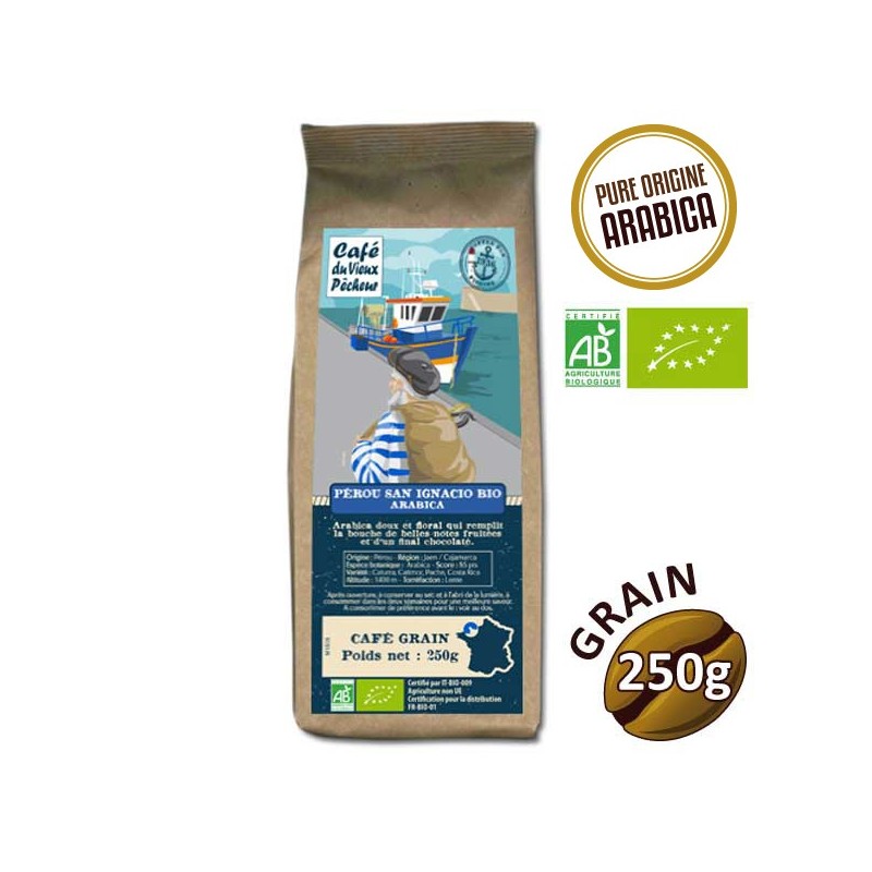 Café Grain Arabica Pérou San Ignacio Organic 250g - Café du Vieux Fisherman