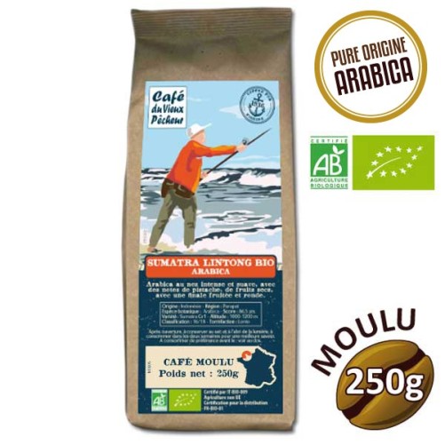 Coffee Moutu Arabica Sumatra Lintong Organic 250g - Café du Vieux Fisherman
