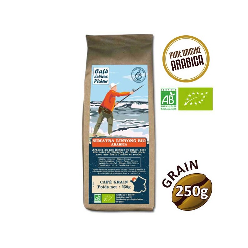 Café Grain Arabica Sumatra Lintong organic 250g - Café du Vieux fisherman