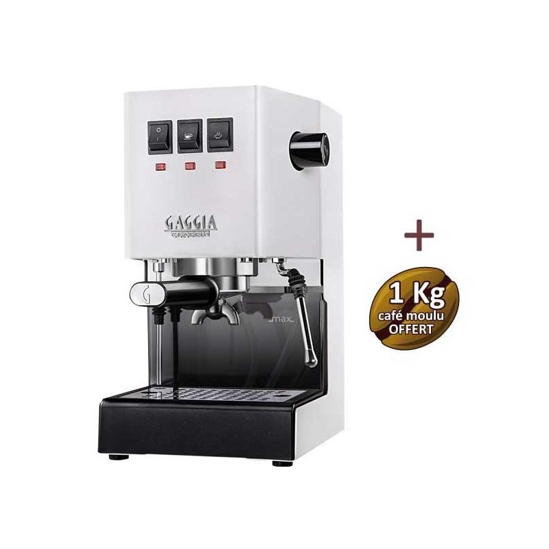 Coffee machine Espresso Classic E24 Polar White Gaggia Ri9481/13 + 1 kg of ground coffee offered Coffee machine Espresso Classic E24 Polar White Gaggia Ri9481/13 + 1 kg of ground coffee offered