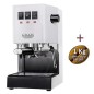 Macchina da caffè espresso classico e24 polar bianco gaggia ri9481/13 + 1 kg di caffè macinato offerto