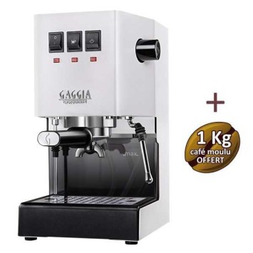 Coffee machine Espresso Classic E24 Polar White Gaggia Ri9481/13 + 1 kg of ground coffee offered