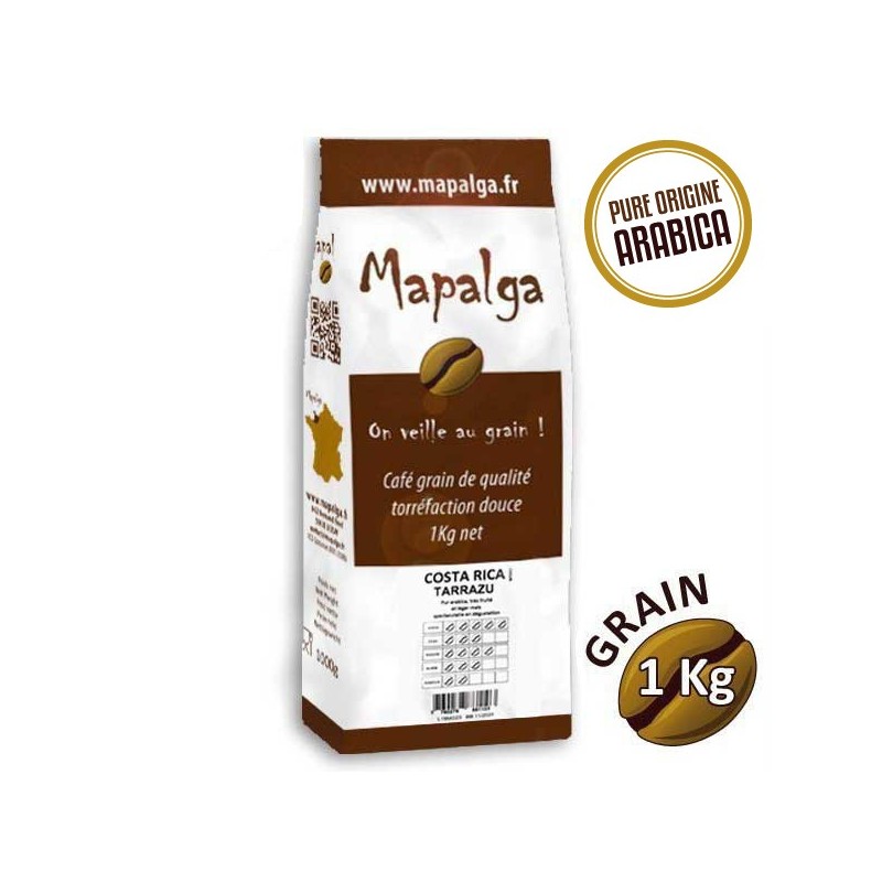 Café grain pure Origine COSTA RICA LOS SANTOS TARRAZU - 1Kg - MAPALGA Café grain pure Origine COSTA RICA LOS SANTOS TARRAZU - 1Kg - MAPALGA