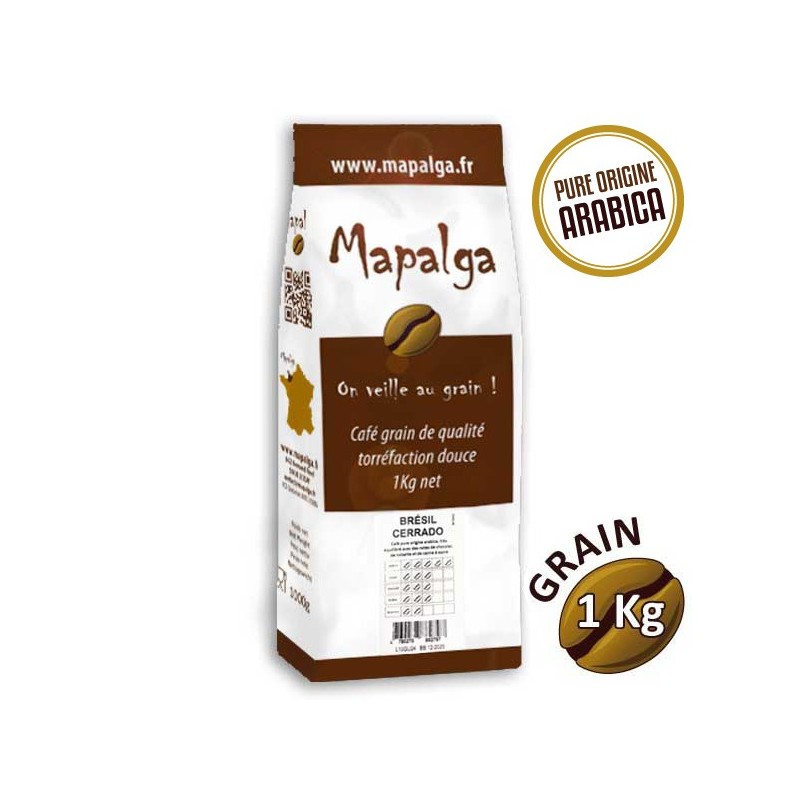 Café grain pure origine BRESIL CERRADO - 250g - MAPALGA Café grain pure origine BRESIL CERRADO - 250g - MAPALGA