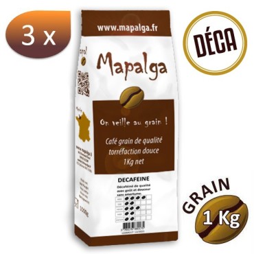 X 3 pacchetto di decafeina per cereali Café - 1 kg - Mapalga