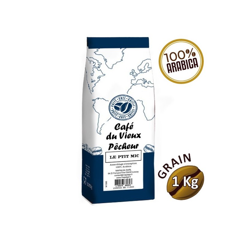 Café grain LE PTIT MIC 1 kg - CAFÉ DU VIEUX PÊCHEUR Café grain LE PTIT MIC 1 kg - CAFÉ DU VIEUX PÊCHEUR