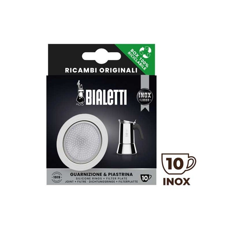 1 set di guarnizioni + 1 filtro per caffettiere in acciaio inossidabile - Bialetti 0800413