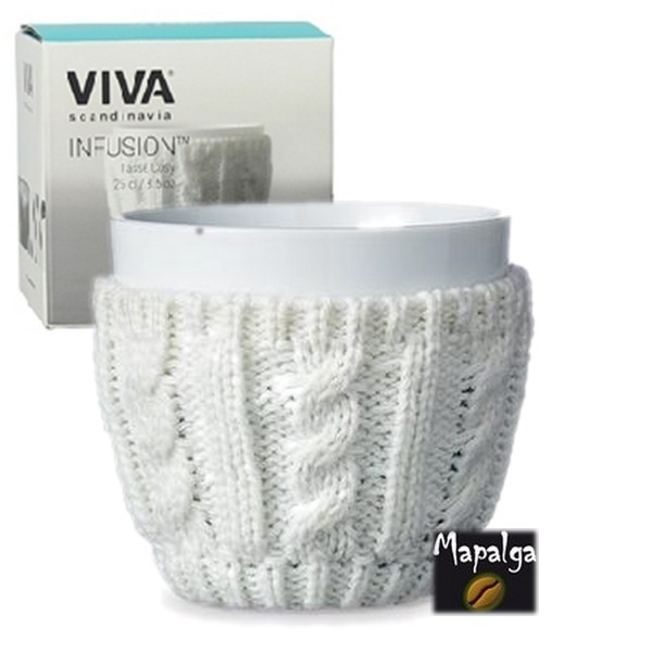 Mug à thé INFUSION COSY MUG 250 ml, cannelle, porcelaine/laine, Viva  Scandinavia 
