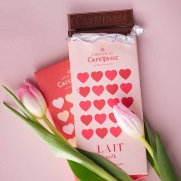 Tablette de chocolat au lait édition LOVE 85g - CAFÉ TASSE