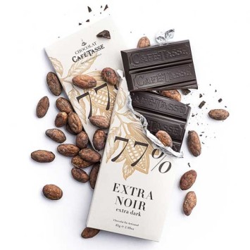 Extra black chocolate tablet 77% CAFE-TASSE 85G