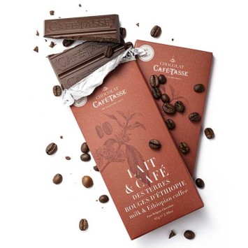 CAFÉ TASSE Tablette de chocolat au LAIT & CAFÉ Ethiopie 85g