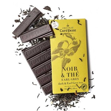 Tablette chocolat NOIR & THÉ Earl Grey 85g - CAFÉ TASSE