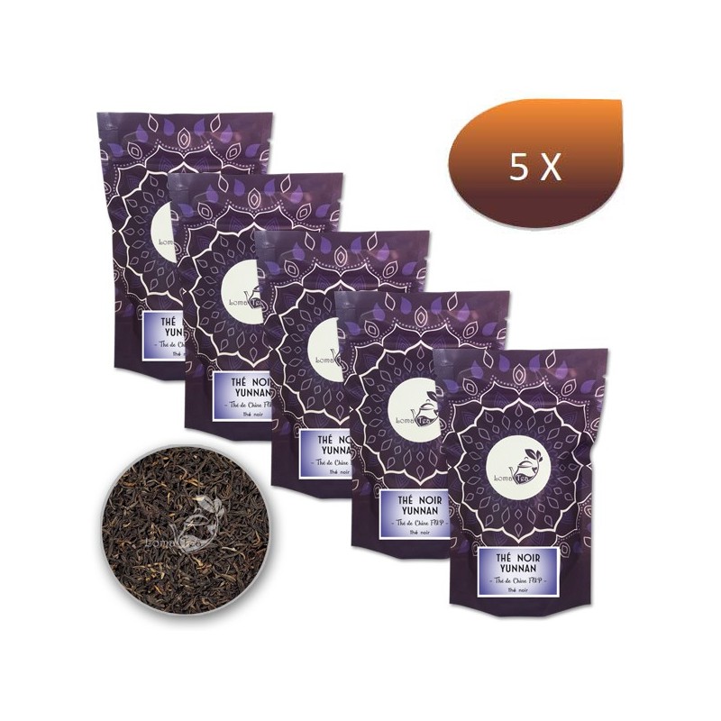 Pack x 5 Thé noir YUNNAN VRAC 100g - LOMATEA