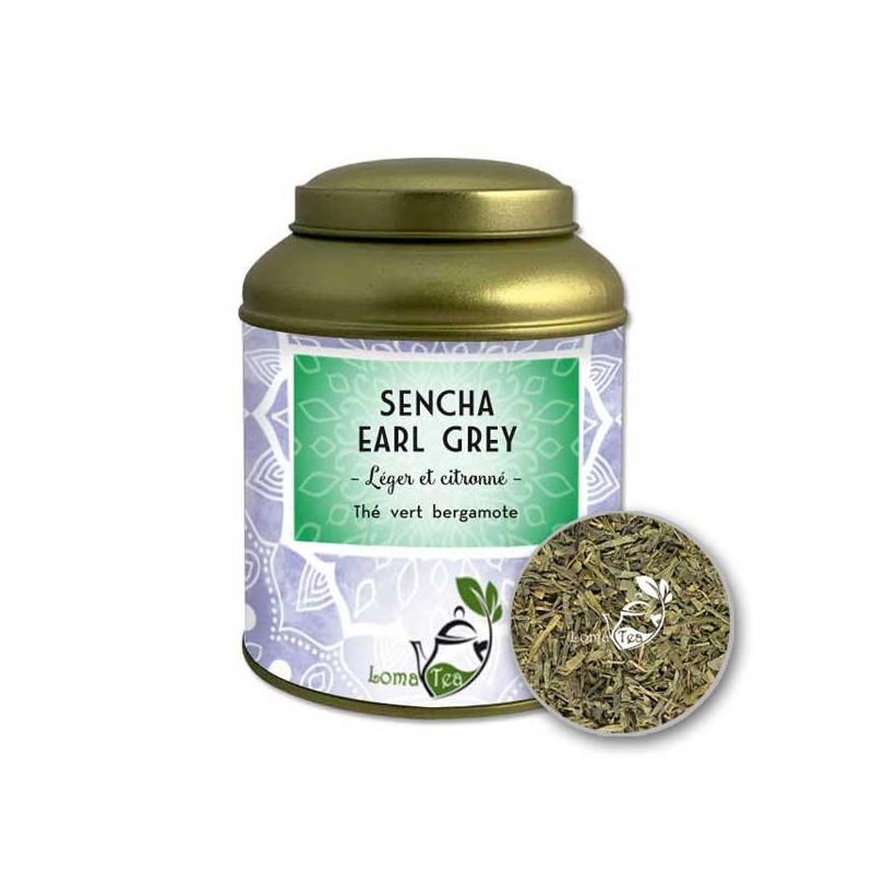 Thé vert SENCHA EARL GREY VRAC 100g - LOMATEA