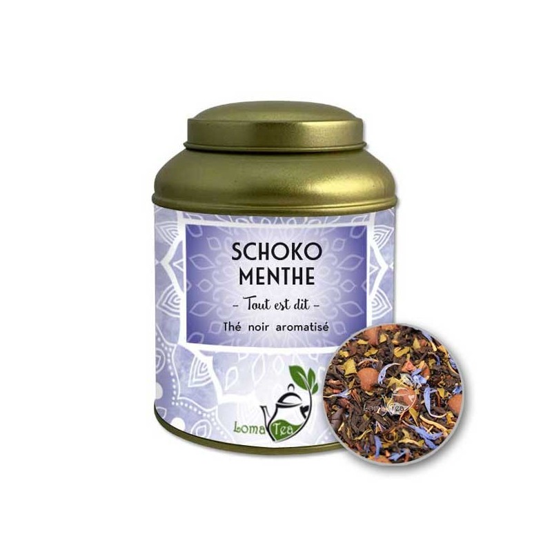 Thé noir SCHOKO MENTHE VRAC 100g - LOMATEA