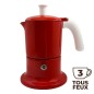 Cafetière italienne rouge / blanc 3 tasses TOUS FEUX ANG3INDXMASRED - ANGELINA MADE IN ITALY