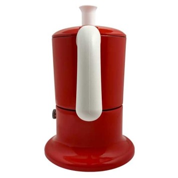 Cafetière italienne rouge / blanc 3 tasses TOUS FEUX ANG3INDXMASRED - ANGELINA MADE IN ITALY