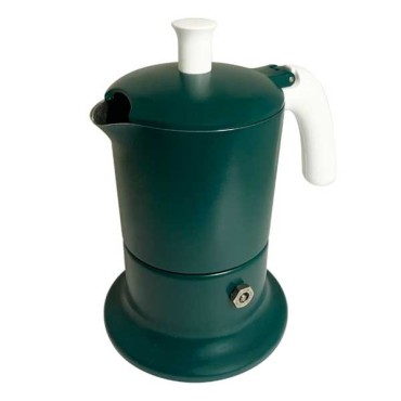 Cafetière italienne vert / blanc 3 tasses TOUS FEUX ANG3INDXMASGREEN - ANGELINA MADE IN ITALY