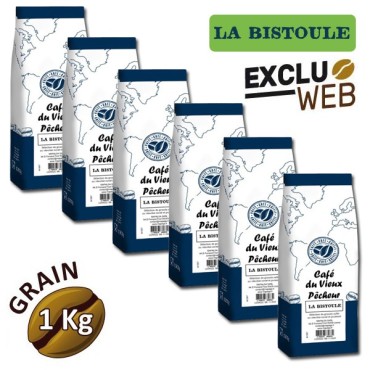 Café grain LA BISTOULE 6 X 1 kg - CAFÉ DU VIEUX PÊCHEUR