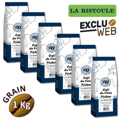 Café grain LA BISTOULE 6 X 1 kg - CAFÉ DU VIEUX PÊCHEUR