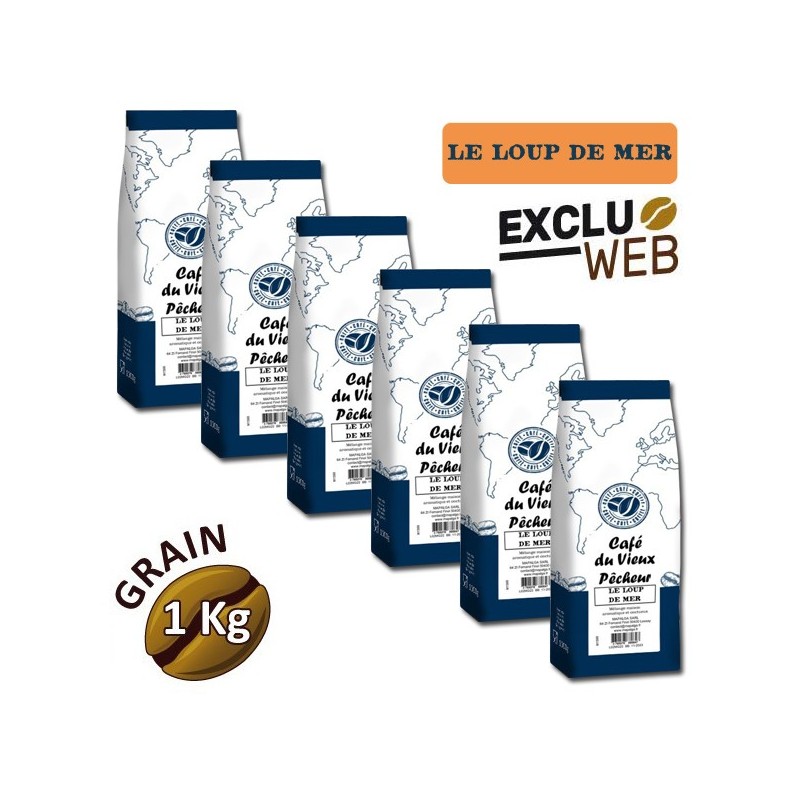 Coffee grain The sea wolf 6 x 1 kg - Café du Vieux fisherman