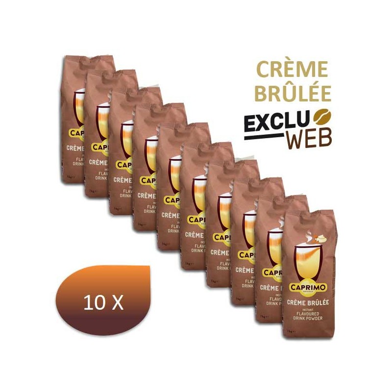 Pack x 10 Café cappuccino CRÈME BRÛLÉE 1 Kg - CAPRIMO