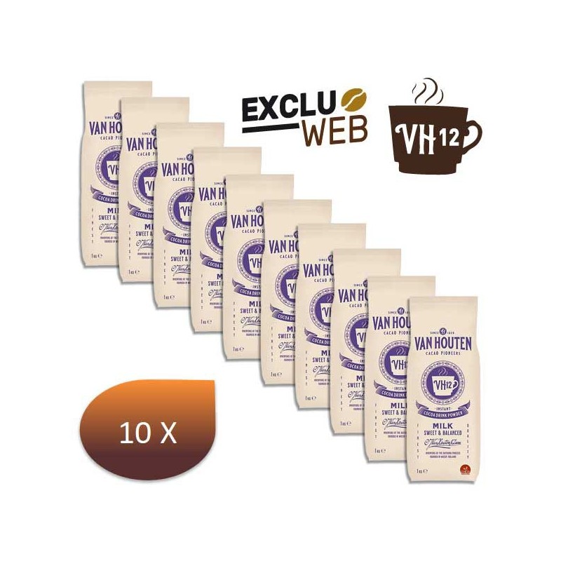 Pack X 10 Chocolate Drinking Van Houten VH12 - 1 kg