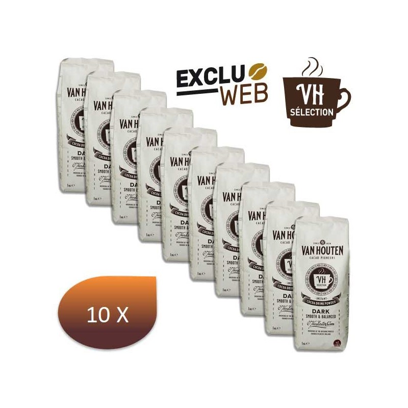 Pack X 10 Chocolate Drinking Van Houten VH Selection 16% Cocoa - 1 kg
