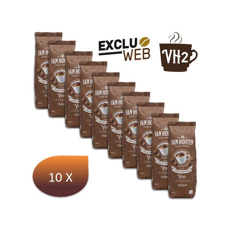Pack X 10 Dream Choco Choco Drink Drink VH2 34% cocoa - 1 kg - Van Houten