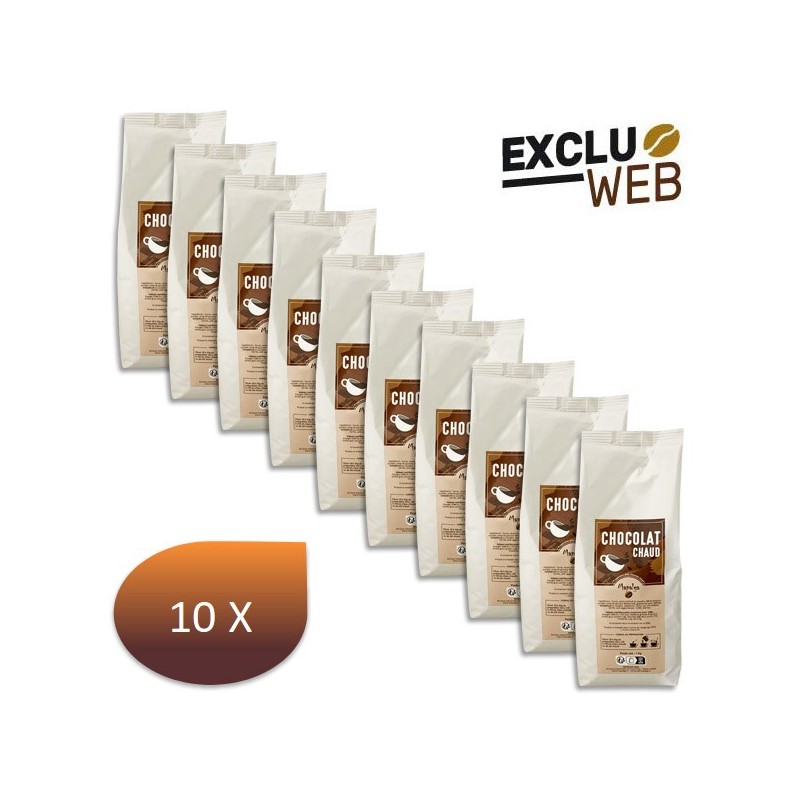 Pack x 10 Chocolat chaud instantané 25% cacao - 1 Kg - MAPALGA