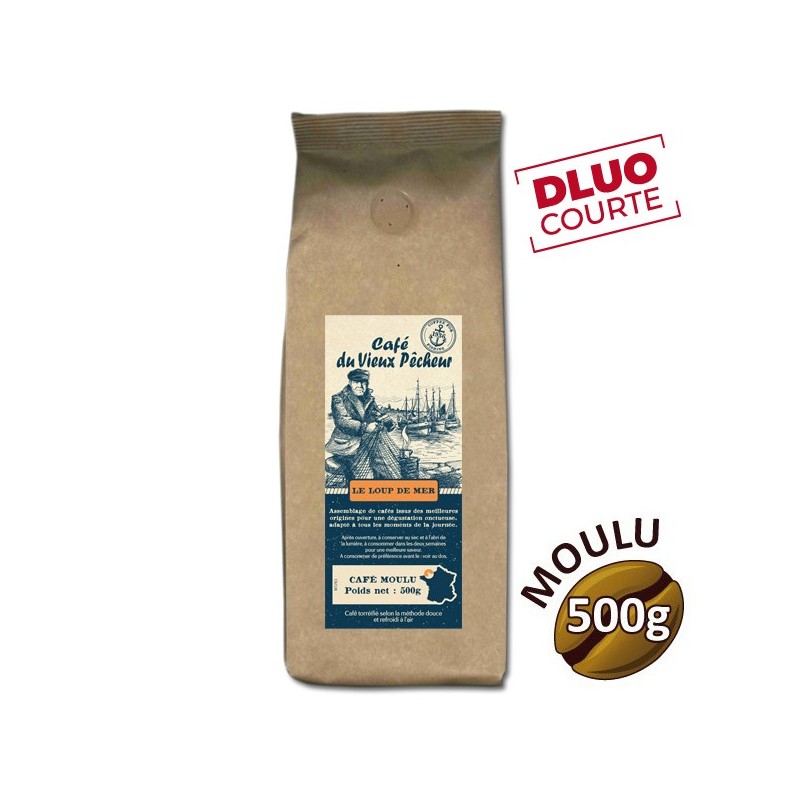 Café moulu LE LOUP DE MER 500g DLUO - CAFÉ DU VIEUX PÊCHEUR