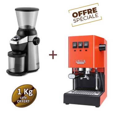 CLASSIC E24 LOBSTER RED RI9481/19 et MD15 RI8123/01 - GAGGIA + 1 Kg café OFFERT