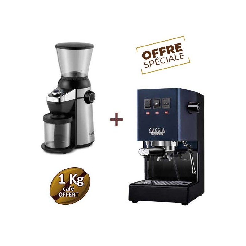 Offre spéciale CLASSIC E24 BLUE RI9481/15 et MD15 RI8123/01 - GAGGIA + 1 Kg de café moulu OFFERT Offre spéciale CLASSIC E24 BLUE RI9481/15 et MD15 RI8123/01 - GAGGIA + 1 Kg de café moulu OFFERT