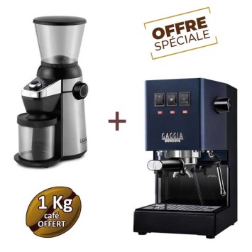 Offre spéciale CLASSIC E24 BLUE RI9481/15 et MD15 RI8123/01 - GAGGIA + 1 Kg de café moulu OFFERT
