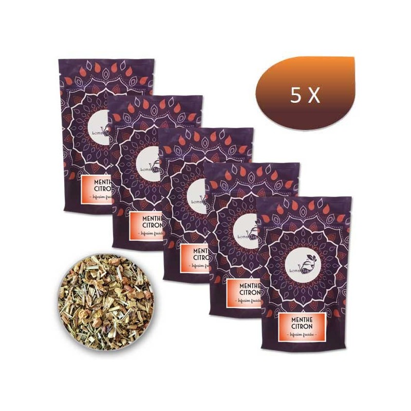 Pack x 5 Infusion MENTHE CITRON VRAC 100g - LOMATEA