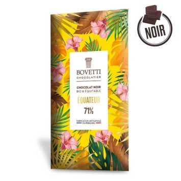 Tablette Chocolat noir BIO ÉQUATEUR 71% 80g - BOVETTI