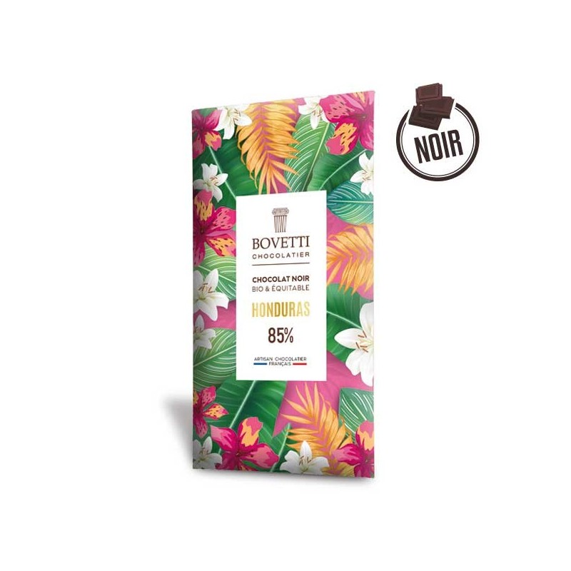 Tablette Chocolat Noir BIO HONDURAS 85% 80g - BOVETTI