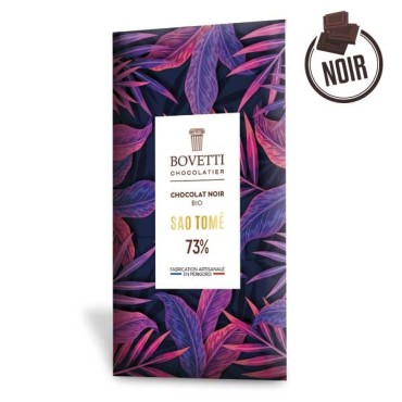 Tablette Chocolat Noir Bio SAO TOMÉ 73% 80g - BOVETTI