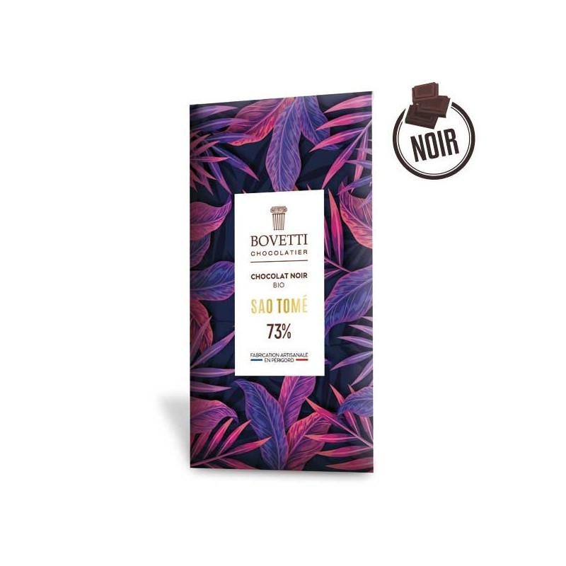 Tablette Chocolat Noir BIO SAO TOMÉ 73% 80g - BOVETTI