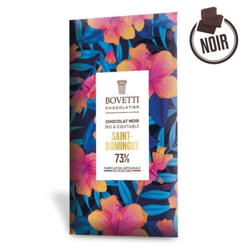 Tablette Chocolat Noir BIO SAINT DOMINGUE 73% 80g - BOVETTI
