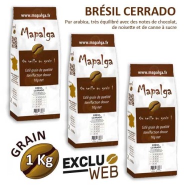 Pack x 3 Café grain BRÉSIL CERRADO - 1Kg - MAPALGA