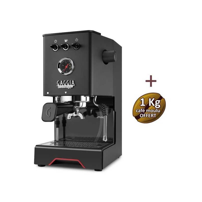 Machine à café espresso CLASSIC UP BLACK GAGGIA EG2500/10 + 1 kg Café moulu OFFERT Machine à café espresso CLASSIC UP BLACK GAGGIA EG2500/10 + 1 kg Café moulu OFFERT