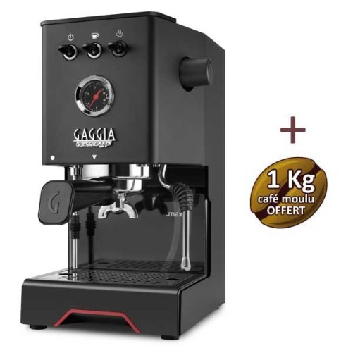 Machine à café espresso CLASSIC UP BLACK GAGGIA EG2500/10 + 1 kg Café moulu OFFERT